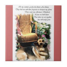 German Shepherd Art Summer Garden Fliese