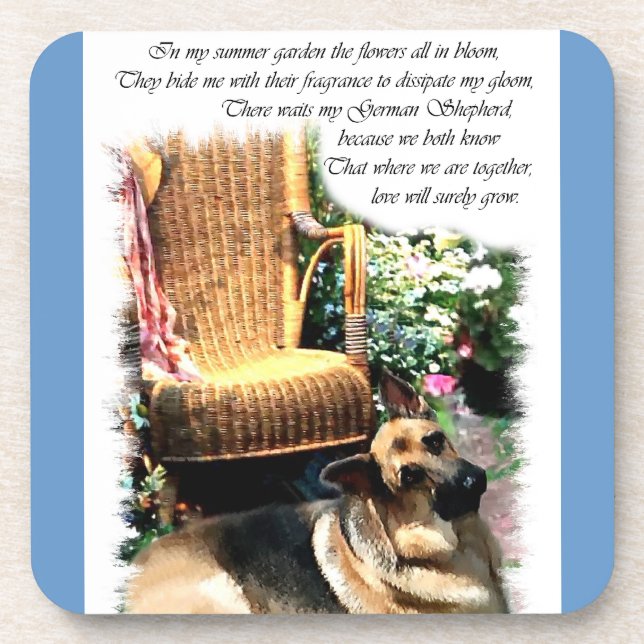 German Shepherd Art Summer Garden Getränkeuntersetzer (Vorderseite)