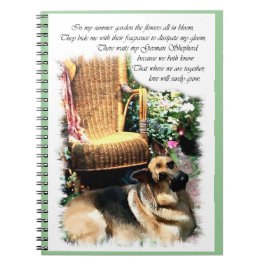 German Shepherd Art Summer Garden Notizblock