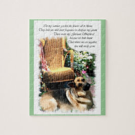 German Shepherd Art Summer Garden Puzzle