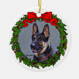 German Shepherd Art von Glenda S. Harlan Keramik Ornament