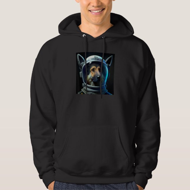 German Shepherd Astronaut Hoodie (Vorderseite)