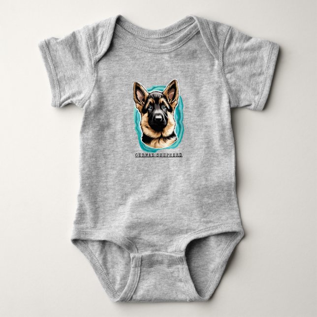 German Shepherd Baby Bodysuit Strampler (Vorderseite)