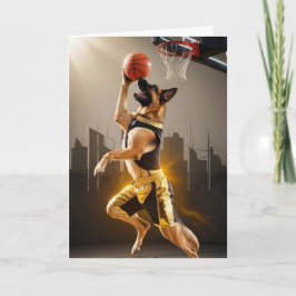 German Shepherd Basketball Karte