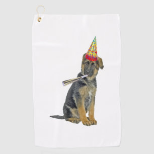 German Shepherd Birthday Golfhandtuch