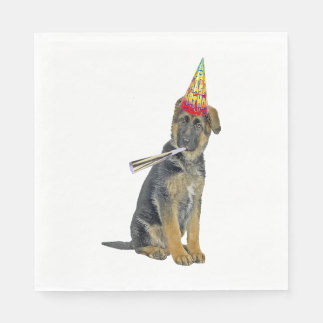 German Shepherd Birthday Serviette (Vorderseite)