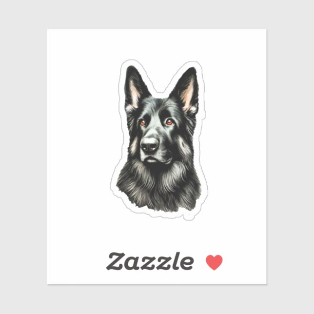 German Shepherd Black and Tan Aufkleber (Blatt)