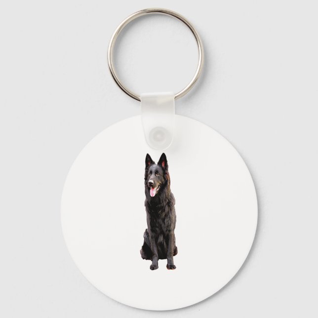 German Shepherd Black Dog Schlüsselanhänger (Vorderseite)