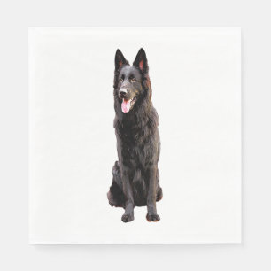 German Shepherd Black Dog Serviette