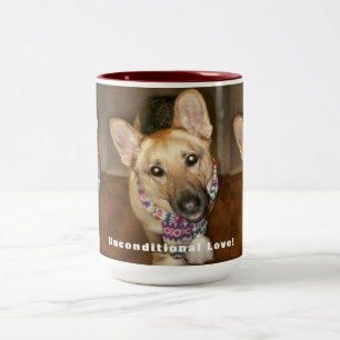German Shepherd Black Tan bedingungsloses Muster Zweifarbige Tasse