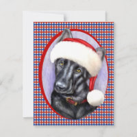 German Shepherd BLK Christmas Santa Pup