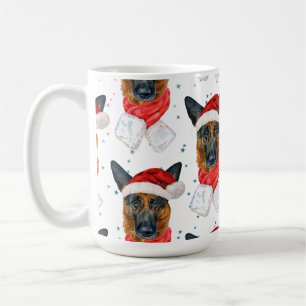 German Shepherd Breed Dog Pattern Stars Christmas Kaffeetasse