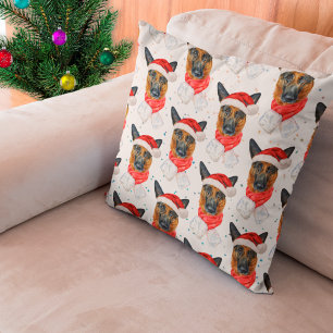 German Shepherd Breed Dog Pattern Stars Christmas Kissen