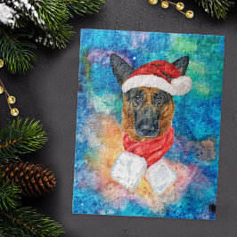 German Shepherd Breed Dog Weihnachten Puzzle