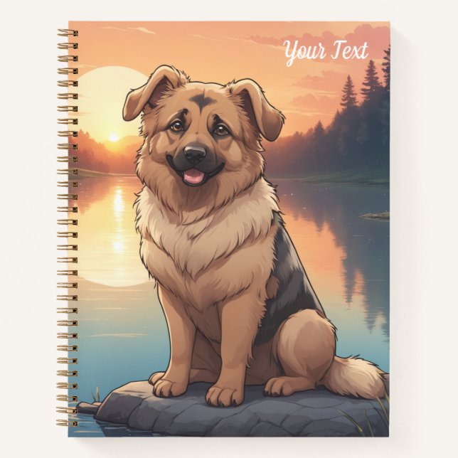 German Shepherd by Lake Notizbuch (Vorderseite)