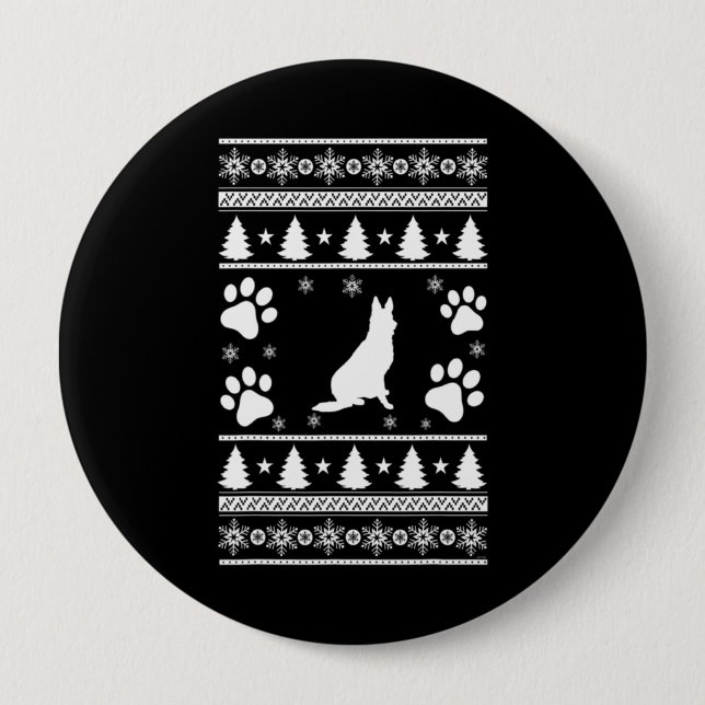 German Shepherd Christmas Button (Vorderseite)