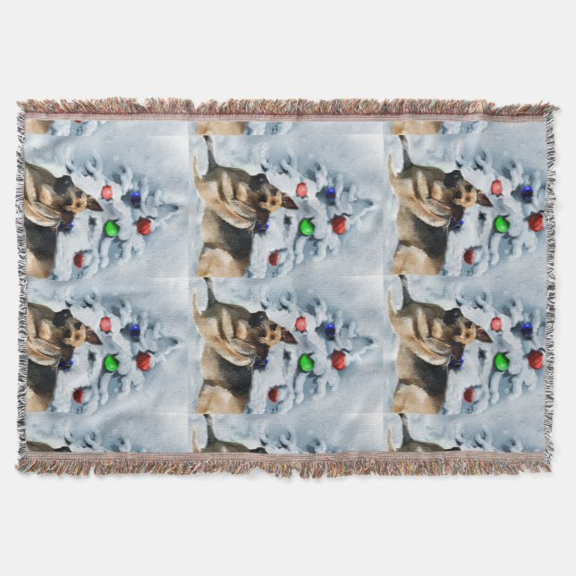 German Shepherd Christmas Decke (Vorderseite)