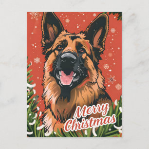 German Shepherd Christmas Feiertagspostkarte