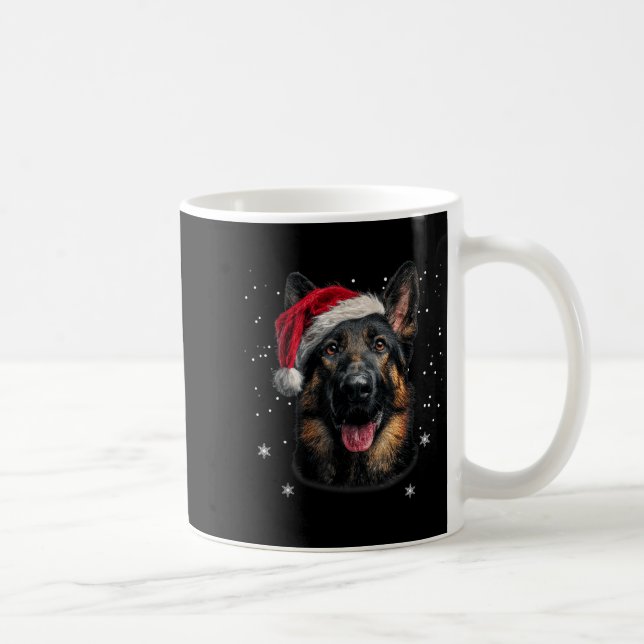 German Shepherd Christmas Funny Santa Hat Dog Xmas Kaffeetasse (Rechts)