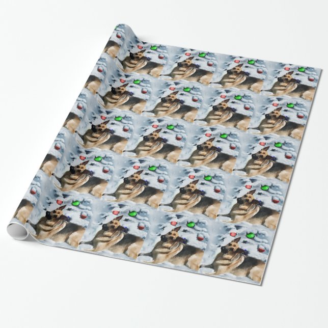 German Shepherd Christmas Geschenkpapier (Ungerollt)