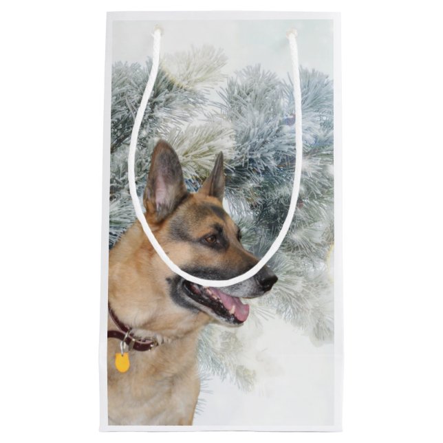 German Shepherd Christmas Kleine Geschenktüte (Vorderseite)