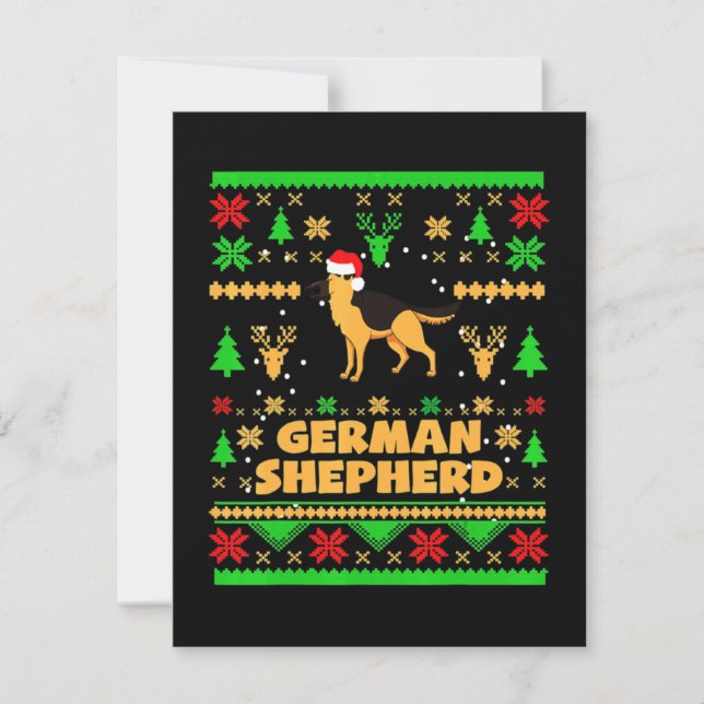 German Shepherd Christmas Mitteilungskarte (Vorderseite)