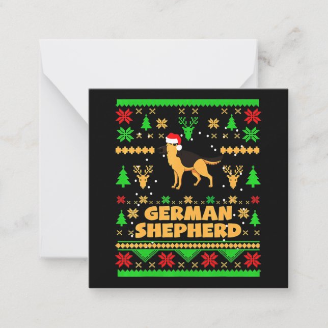 German Shepherd Christmas Mitteilungskarte (Vorderseite)