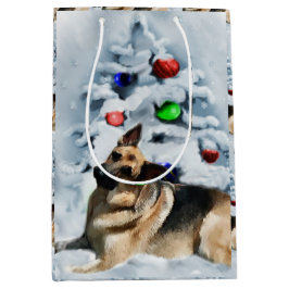 German Shepherd Christmas Mittlere Geschenktüte