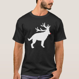 German Shepherd Christmas Nosed Reindeer T-Shirt