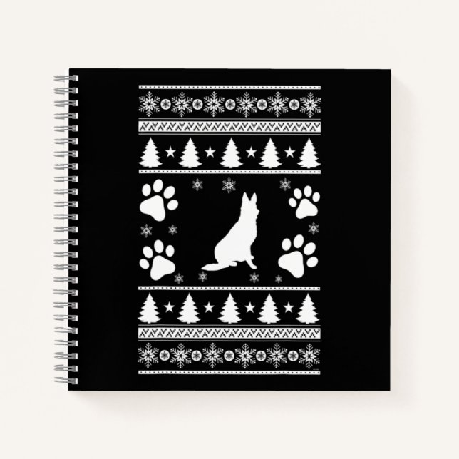 German Shepherd Christmas Notizbuch (Vorderseite)