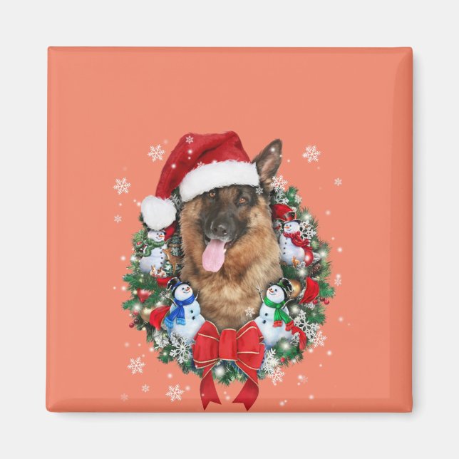 German Shepherd Christmas Ornament Decoration Gift Magnet (Vorne)