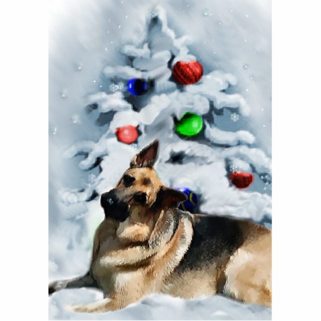 German Shepherd Christmas Ornament Fotoskulptur Ornament (Vorne)