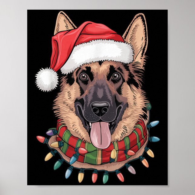 German Shepherd Christmas Poster (Vorne)
