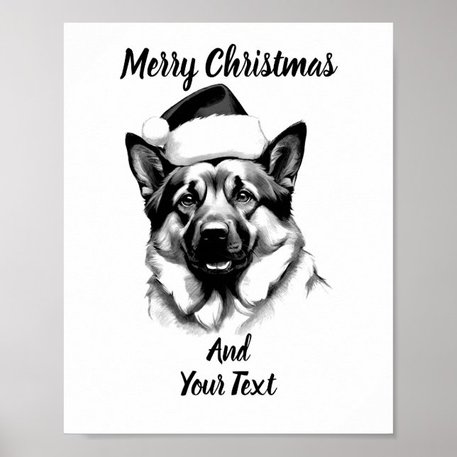 German Shepherd Christmas Poster Instant Download (Vorne)
