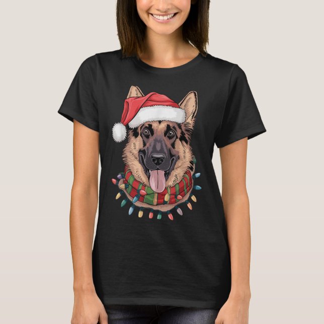 German Shepherd Christmas T-Shirt (Vorderseite)