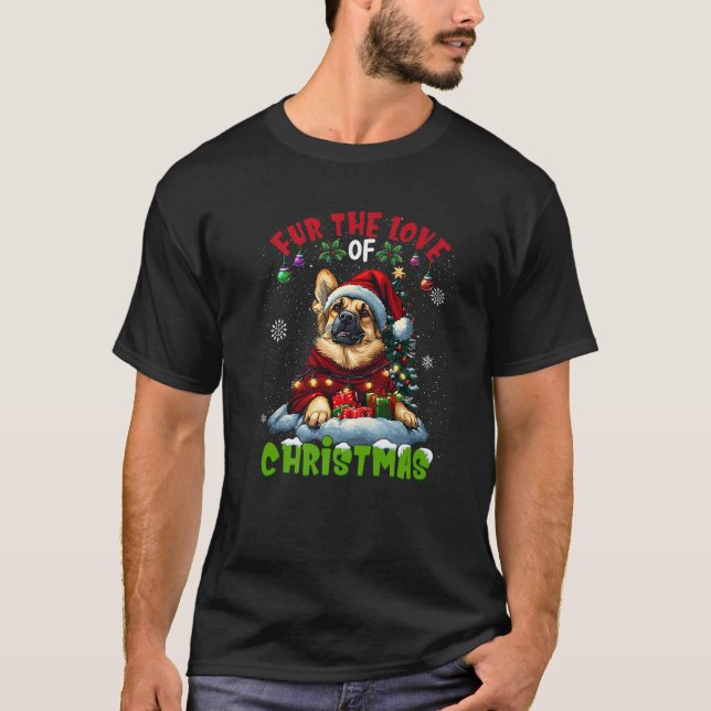 German Shepherd Christmas Tree Decorations Dog Lov T-Shirt (Vorderseite)