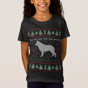 German Shepherd Christmas Ugly Sweater Funny Dog L T-Shirt