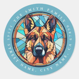 German Shepherd Classic Round Stickers