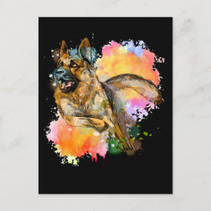 German Shepherd Colorful Dog Lover Postkarte