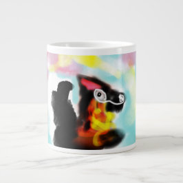 German Shepherd  colorful Jumbo-Tasse