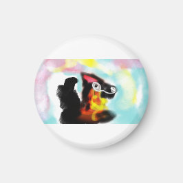 German Shepherd  colorful Magnet