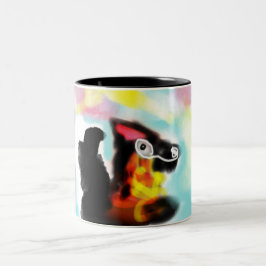 German Shepherd  colorful Zweifarbige Tasse