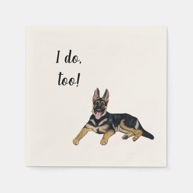 German Shepherd Custom Cocktail Napkin Serviette (Vorderseite)