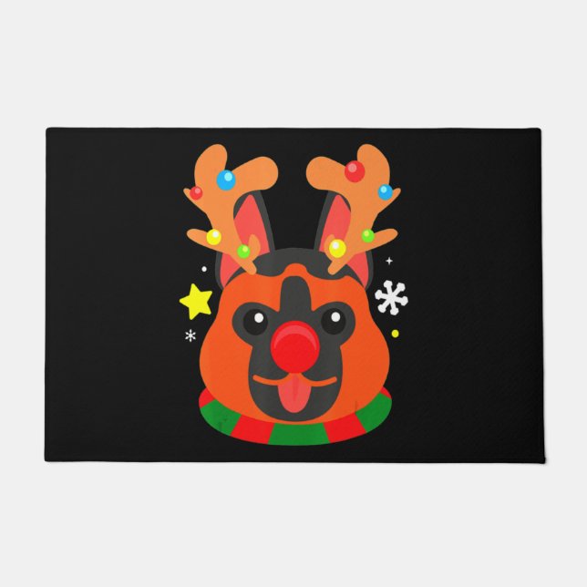 German Shepherd Cute Christmas Fußmatte (Vorderseite)