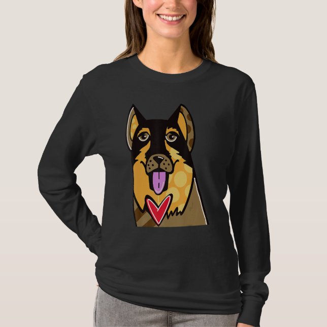 German Shepherd Cute Dog T-Shirt (Vorderseite)