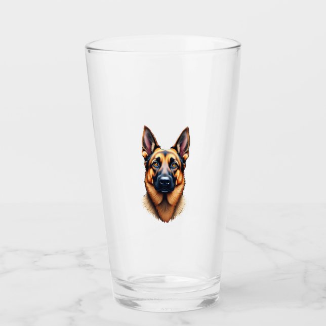 German Shepherd Cute Puppy Dog (4) Glas (Vorderseite)