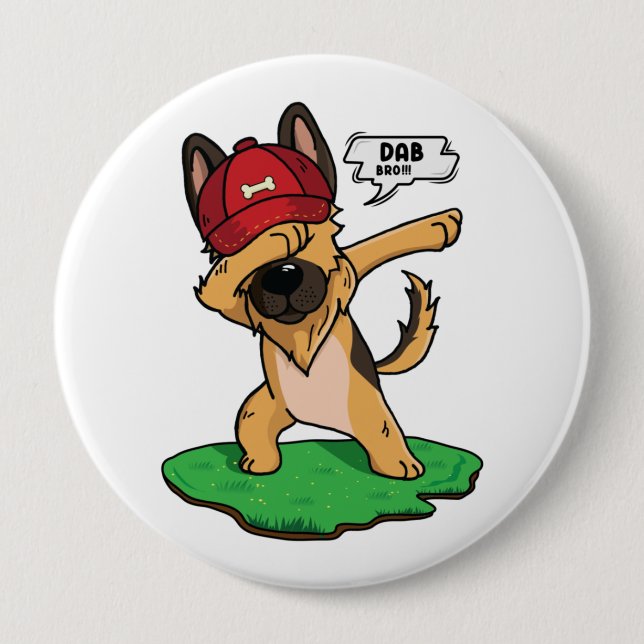 German Shepherd Dabbing Button (Vorderseite)
