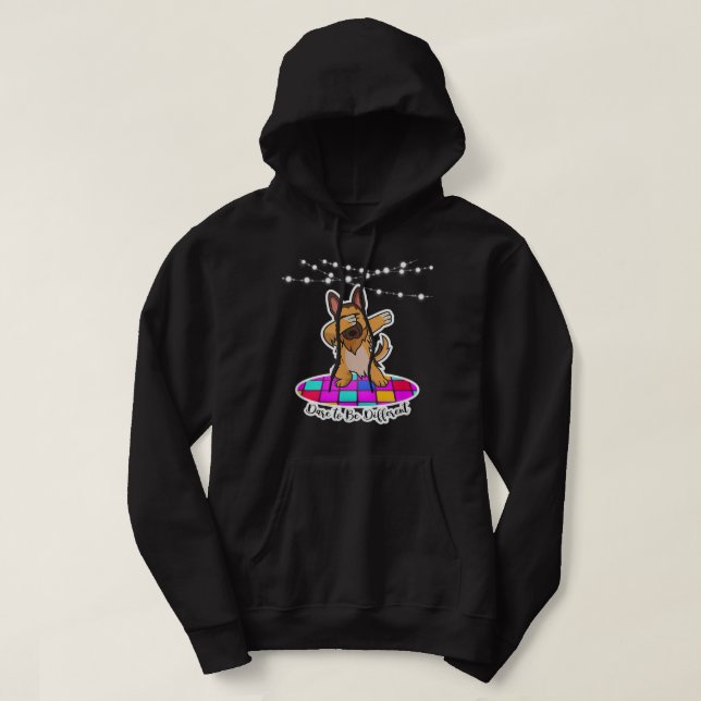 German Shepherd Dabbing Dare to be Different pet d Hoodie (Design vorne)