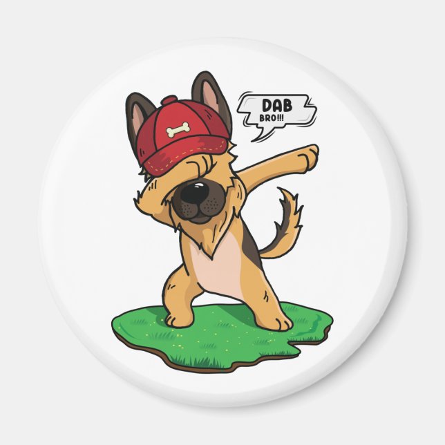 German Shepherd Dabbing Magnet (Vorne)