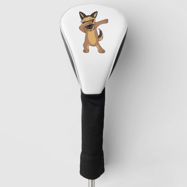 German Shepherd Dabbing Window Decks für Auto Truc Golf Headcover (Vorderseite)